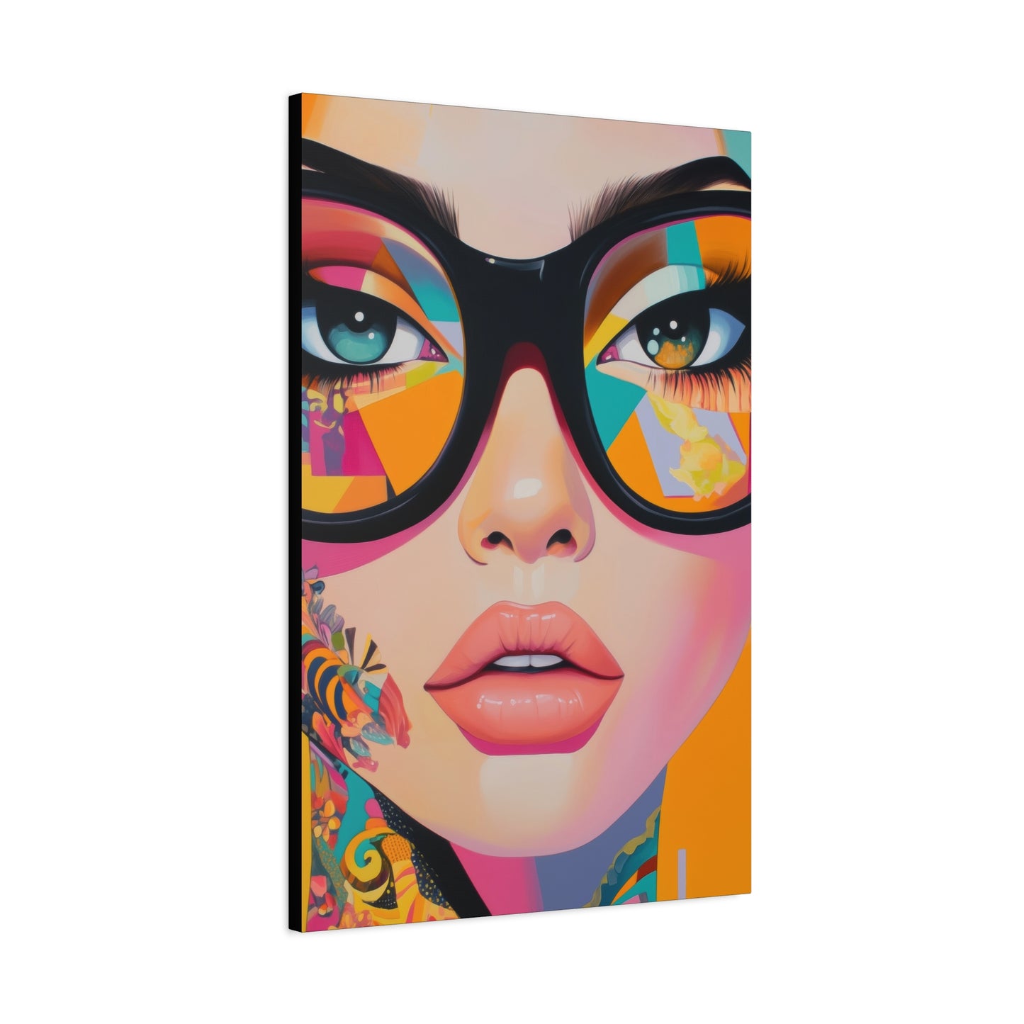 Canvas Gallery Wrap, Ladies in Lenses Wall Art, Abstract Femme Girl Art - Sabrina
