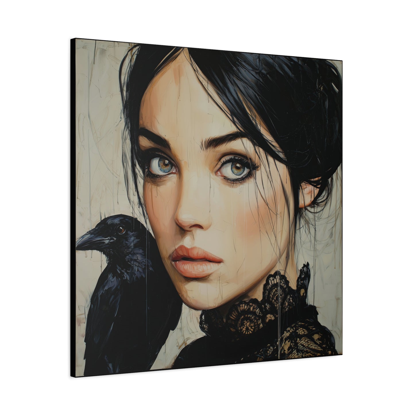 Gallery Wrapped Canvas, Myth and Bones Gothic Art Canvas, Dark Muse Canvas - Blythe