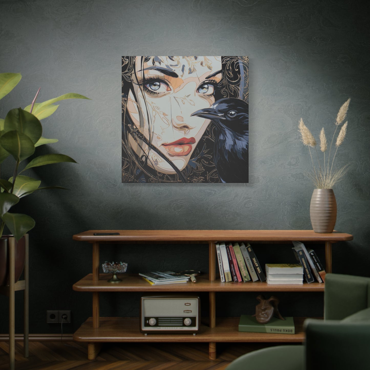 Gallery Wrapped Canvas, Myth and Bones Gothic Art Canvas, Dark Muse Canvas - Luxor