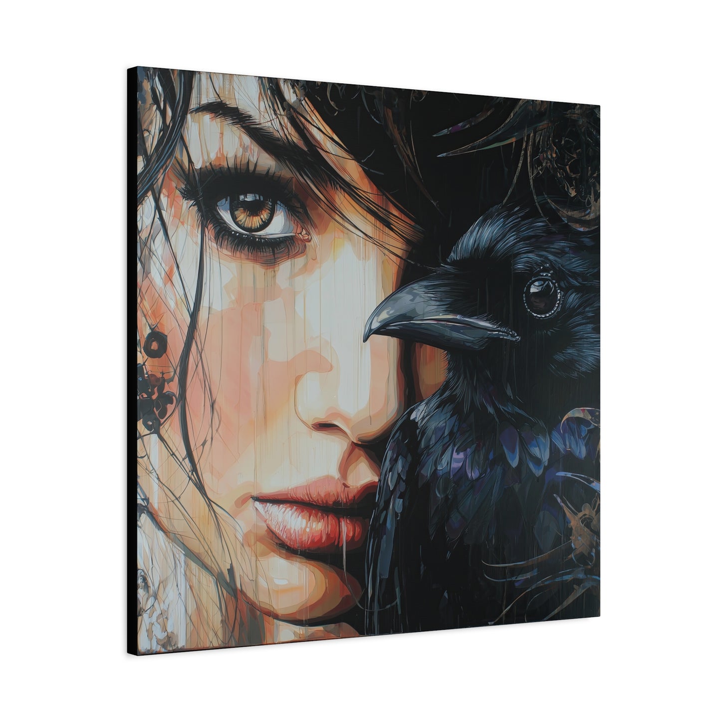 Gallery Wrapped Canvas, Myth and Bones Gothic Art Canvas, Dark Muse Canvas - Solène