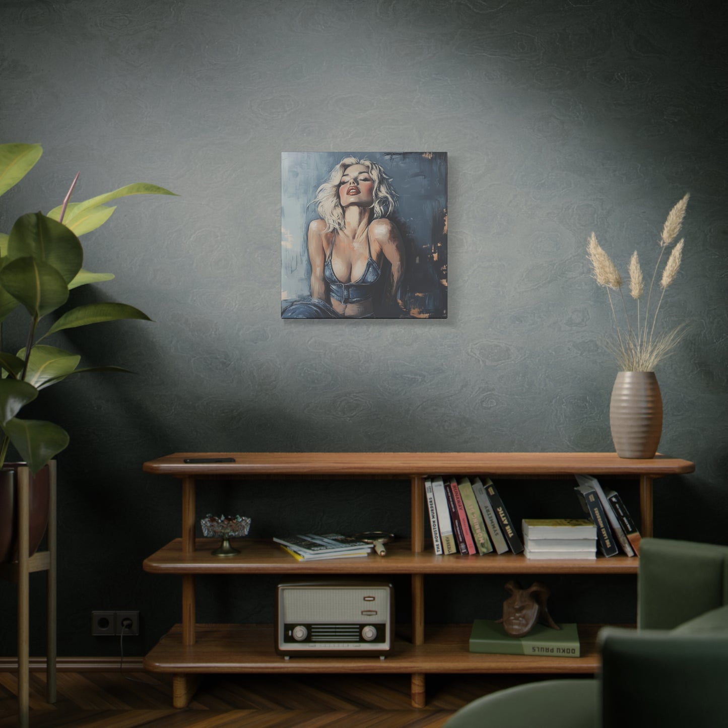 Gallery Wrapped Canvas, Guilt and Grit Adult Art Canvas, Erotic Pinup Art Canvas – Leona