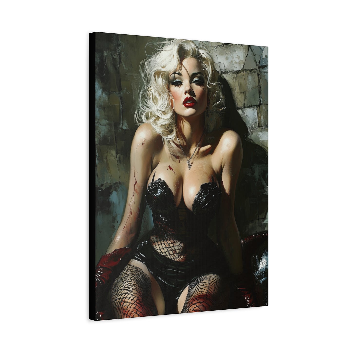 Gallery Wrapped Canvas, Guilt and Grit Adult Art Canvas, Erotic Pinup Art Canvas – Isla