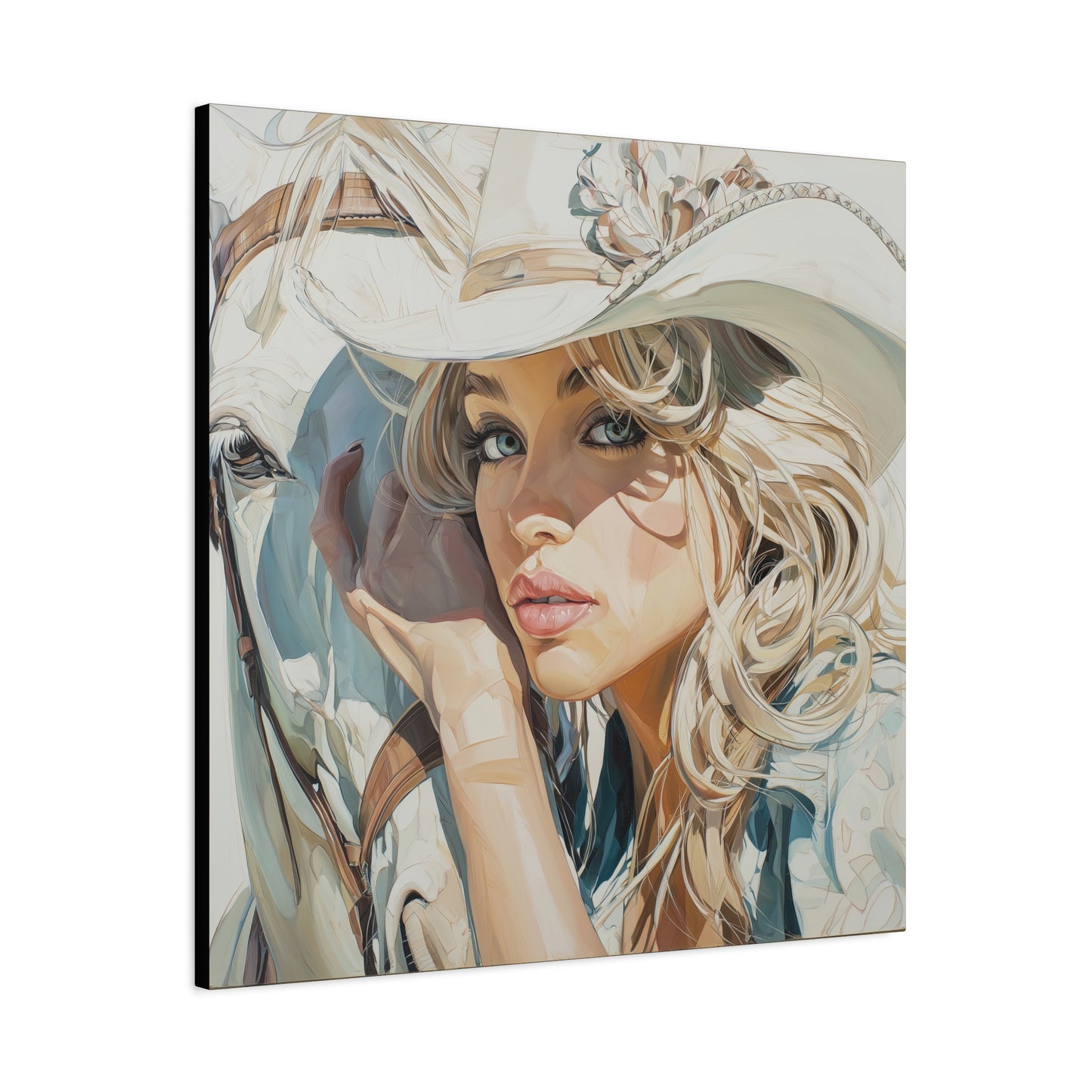 Gallery Wrapped Canvas, Wranglers and Wreckage Art Canvas, Erotic Pinup Art Canvas – Josie