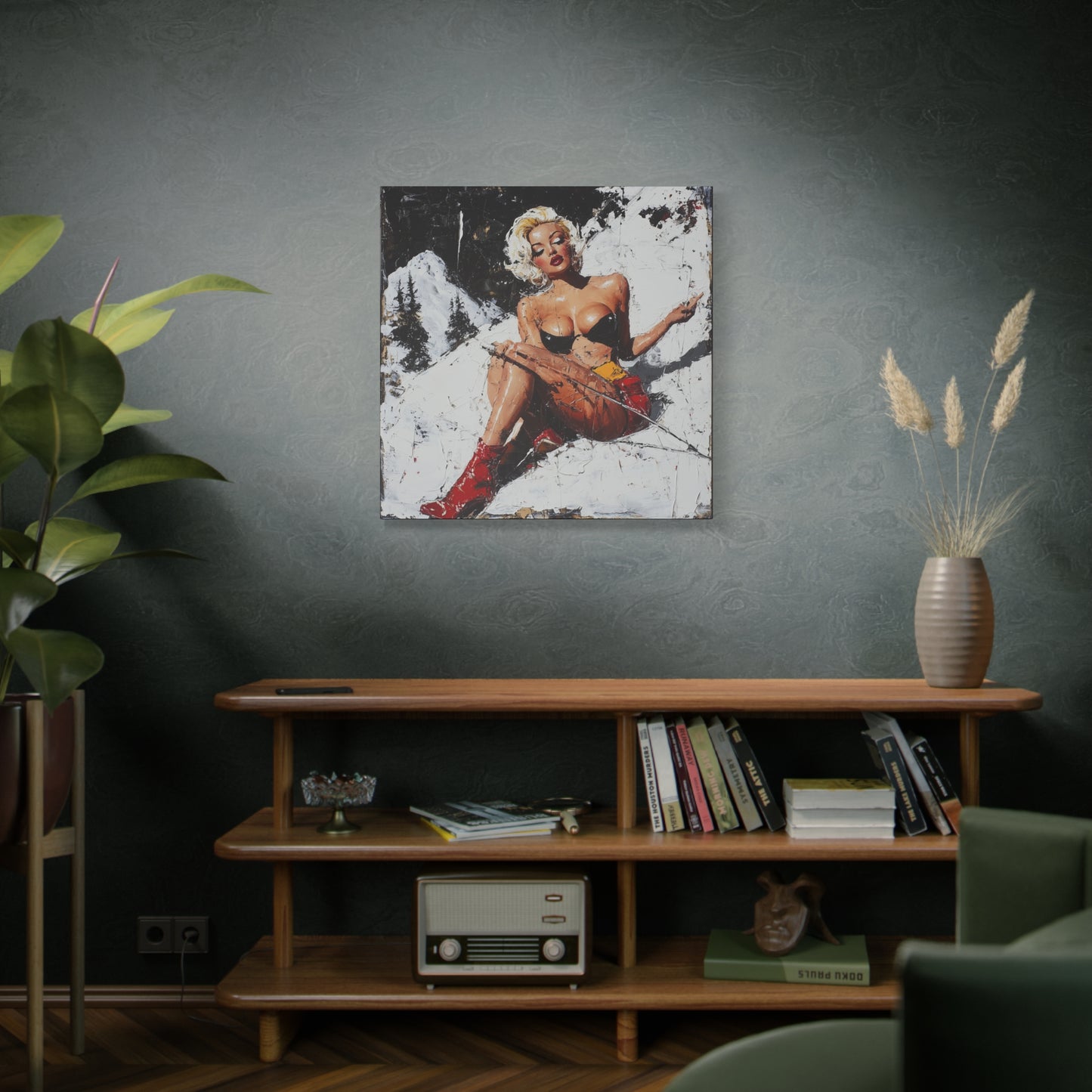 Gallery Wrapped Canvas, Guilt and Grit Adult Art Canvas, Erotic Pinup Art Canvas – Scarlett