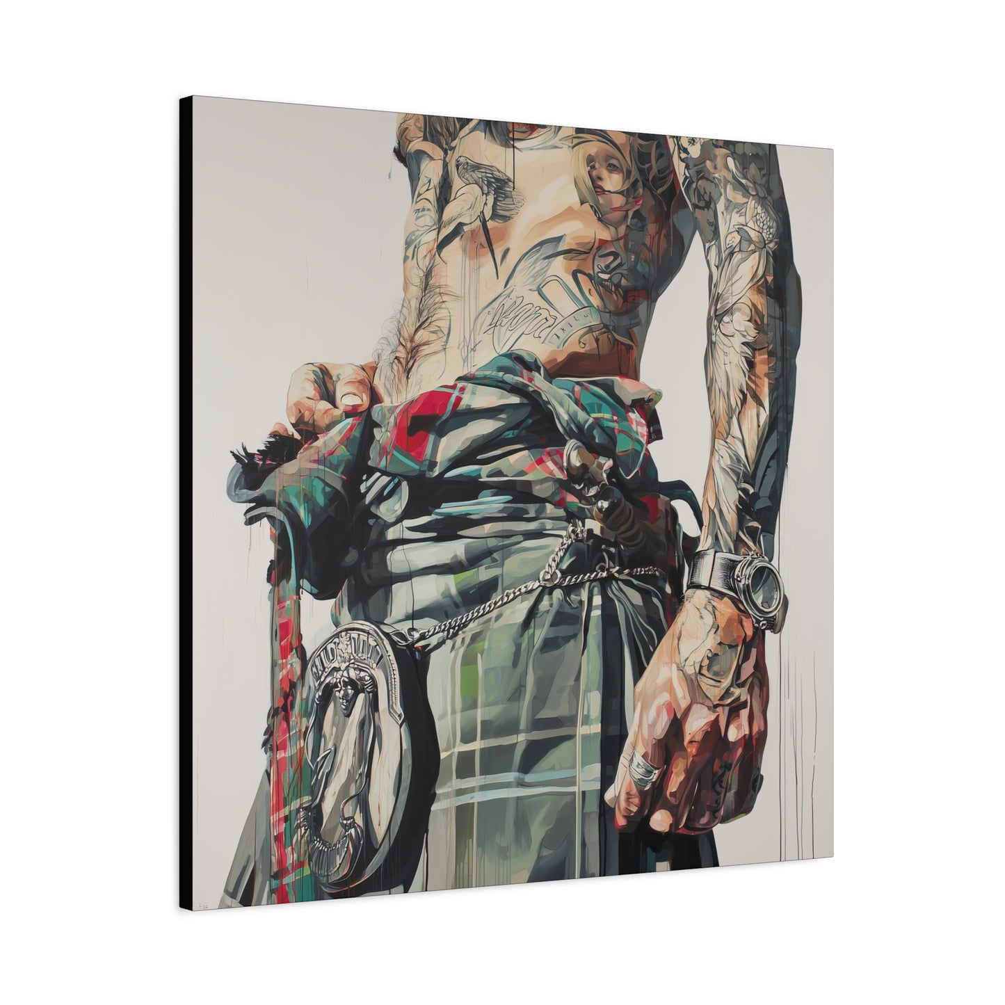 Gallery Wrapped Canvas, Kilts and Carnage Art Canvas, Erotic Pinup Art Canvas – Fraser