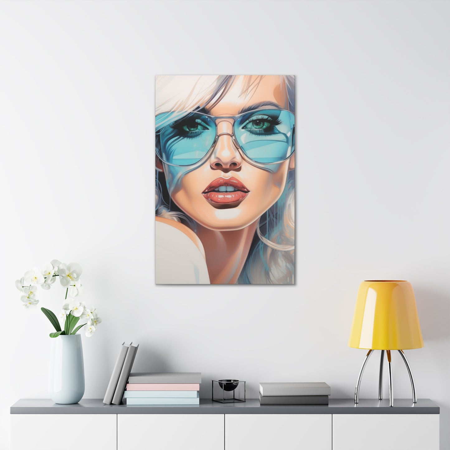 Canvas Gallery Wrapped High-Fashion Wall Art, Stylish Decor, Retro Femme Doll Pop Art – Nova