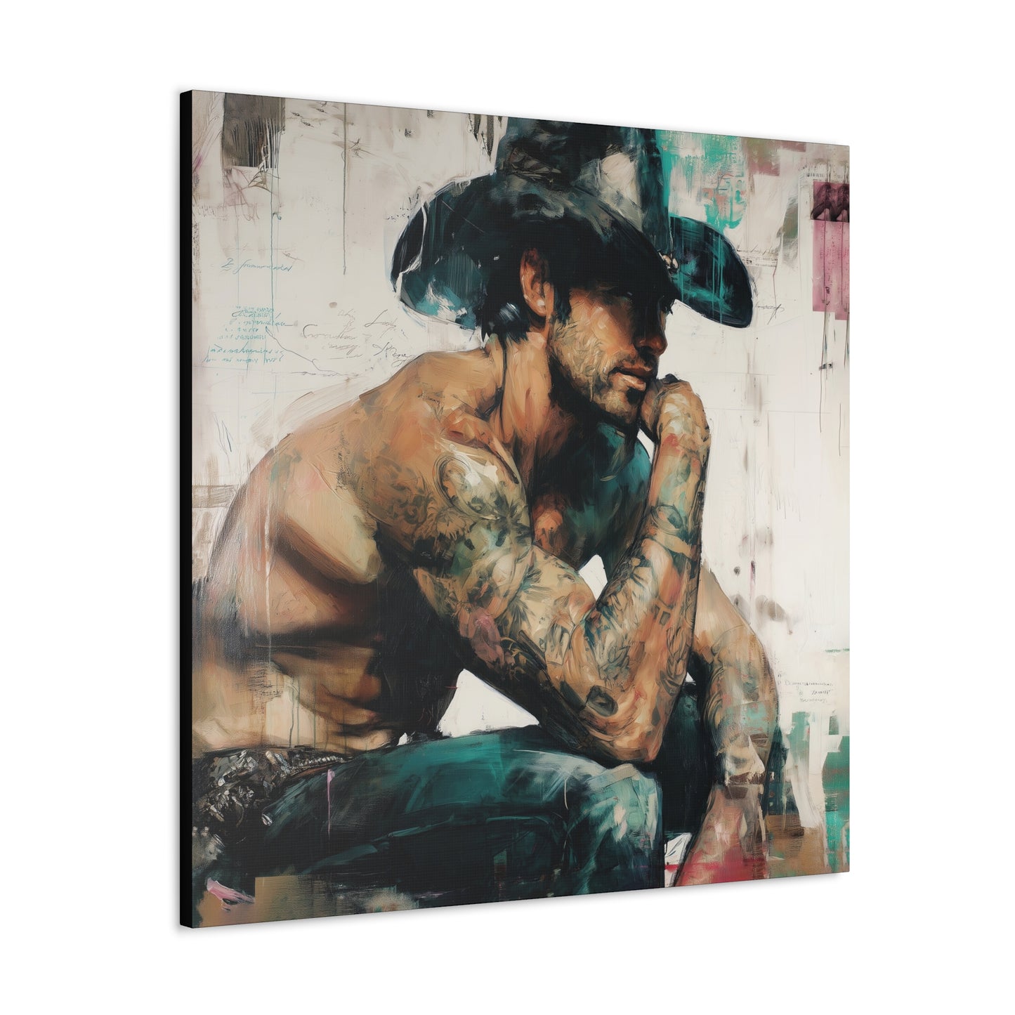 Gallery Wrapped Canvas, Wranglers and Wreckage Art Canvas, Erotic Pinup Art Canvas – Jimmy