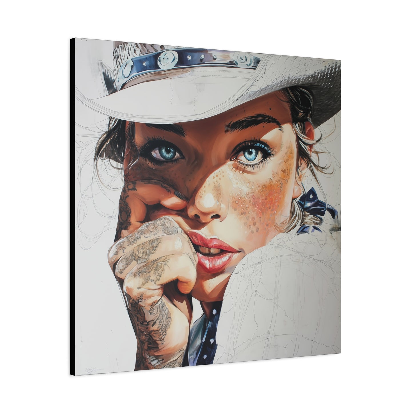 Gallery Wrapped Canvas, Wranglers and Wreckage Art Canvas, Erotic Pinup Art Canvas – Fallon