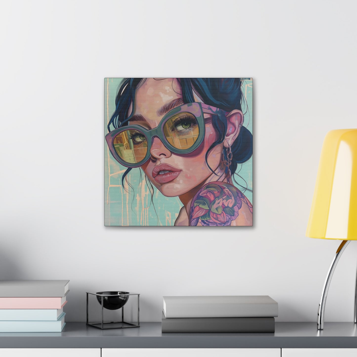 Canvas Gallery Wrap, Ladies in Lenses Wall Art, Abstract Femme Girl Art - Meg