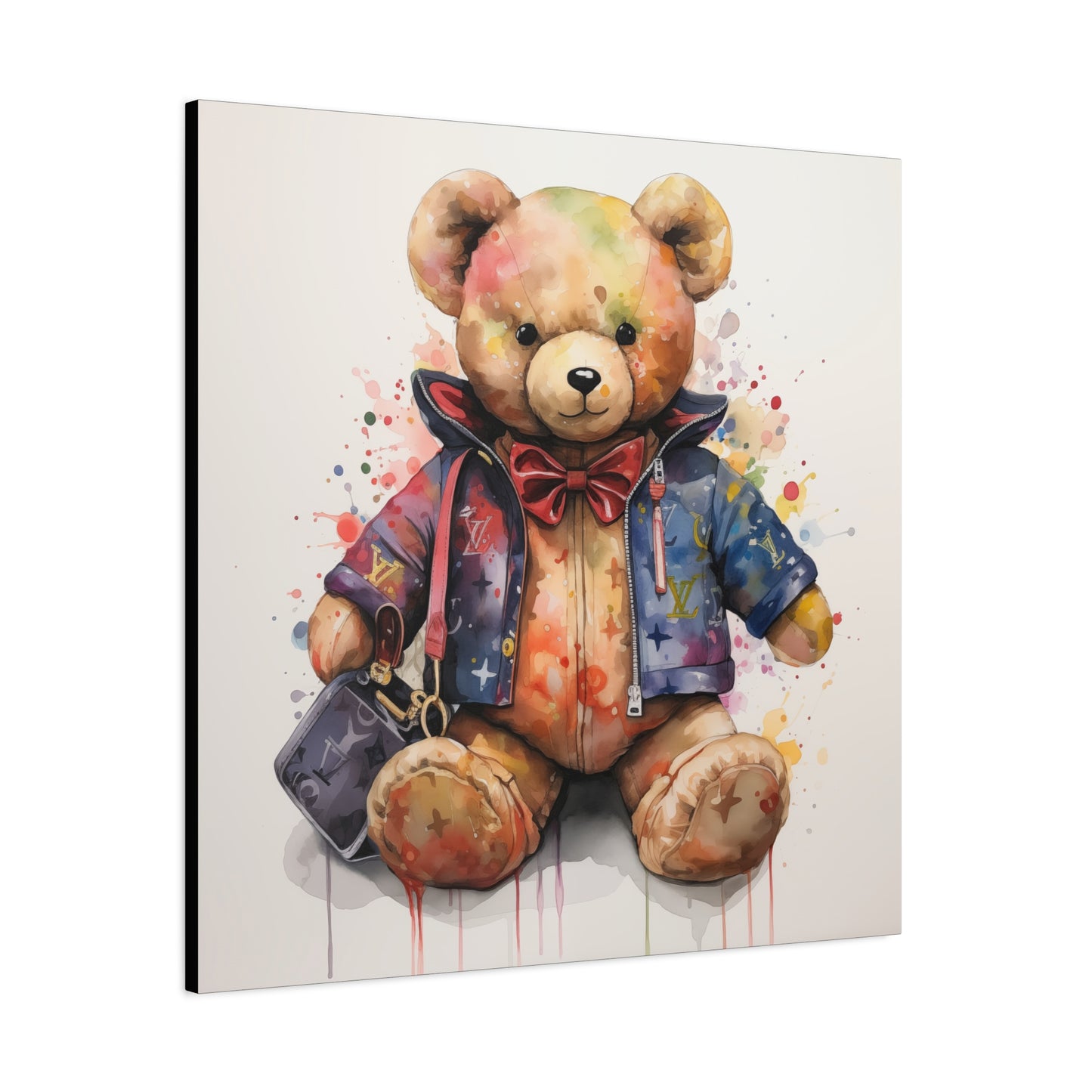 Canvas Gallery Wrap - Designer Bear Wall Art - Drip