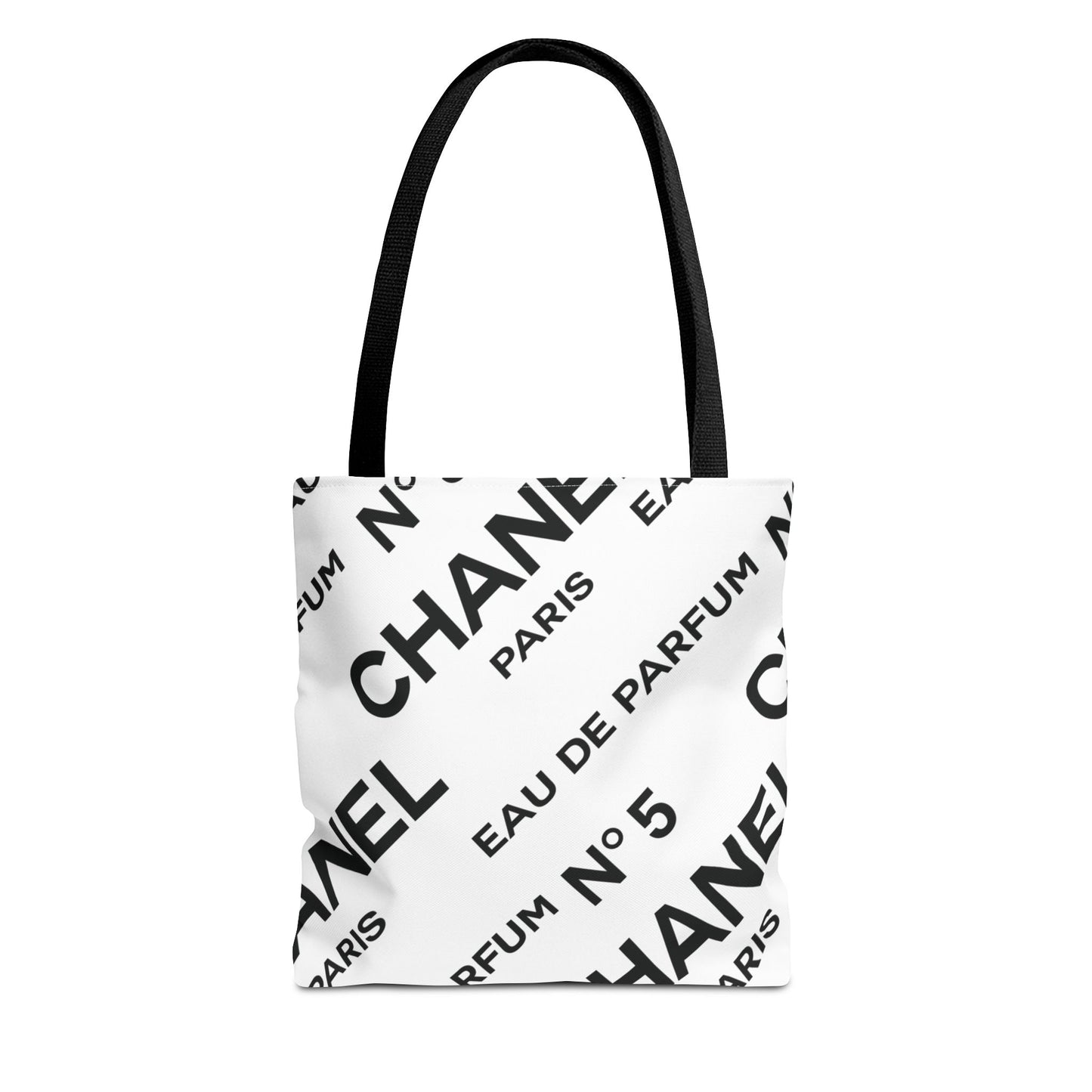Designer Inspired Tote Bag, Utility Tote - Parfum Bottle Tote - Paris White