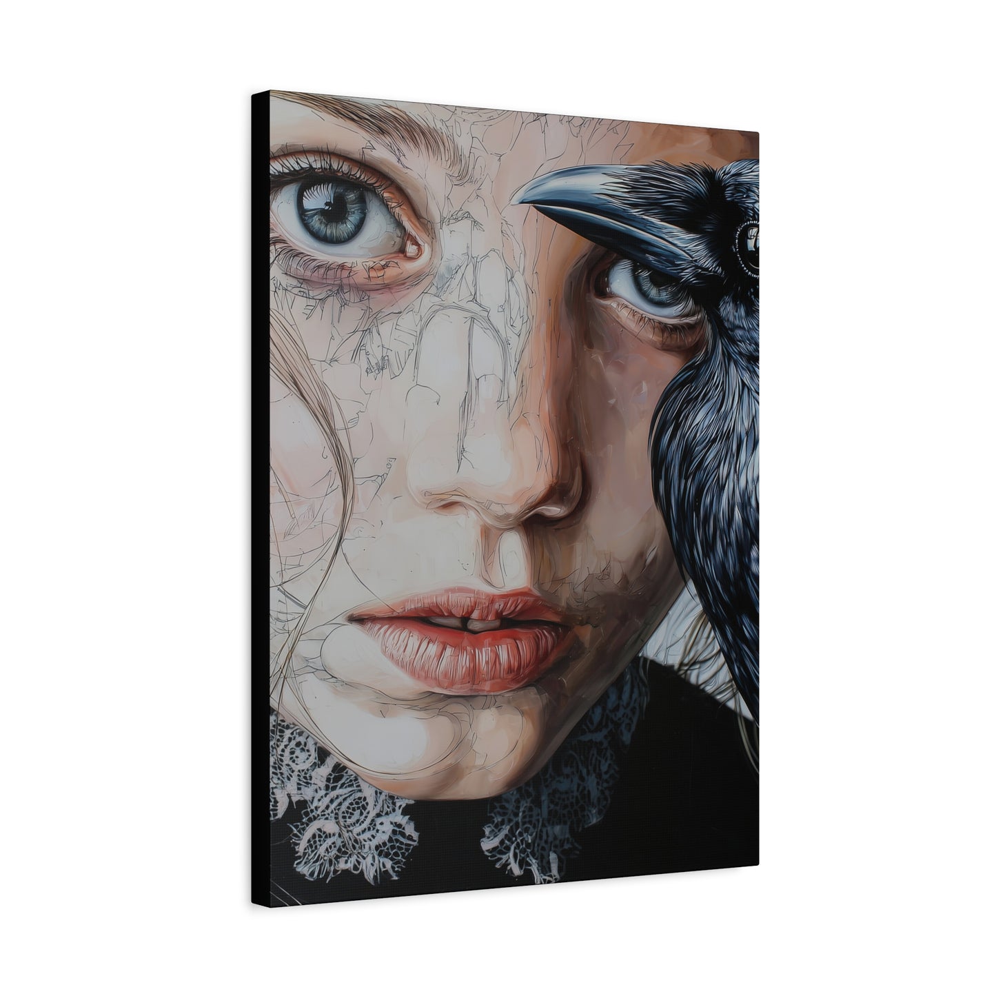 Gallery Wrapped Canvas, Myth and Bones Gothic Art Canvas, Dark Muse Canvas - Clio