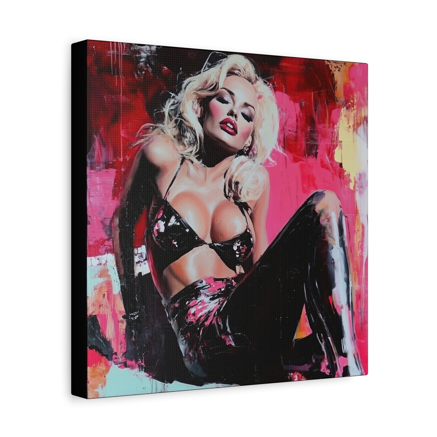 Gallery Wrapped Canvas, Guilt and Grit Adult Art Canvas, Erotic Pinup Art Canvas – Lila