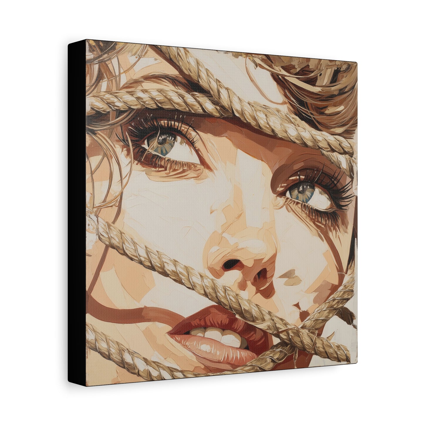 Gallery Wrapped Canvas, Ropes and Reverence Art Canvas, Erotic Shibari Art Canvas – Hana