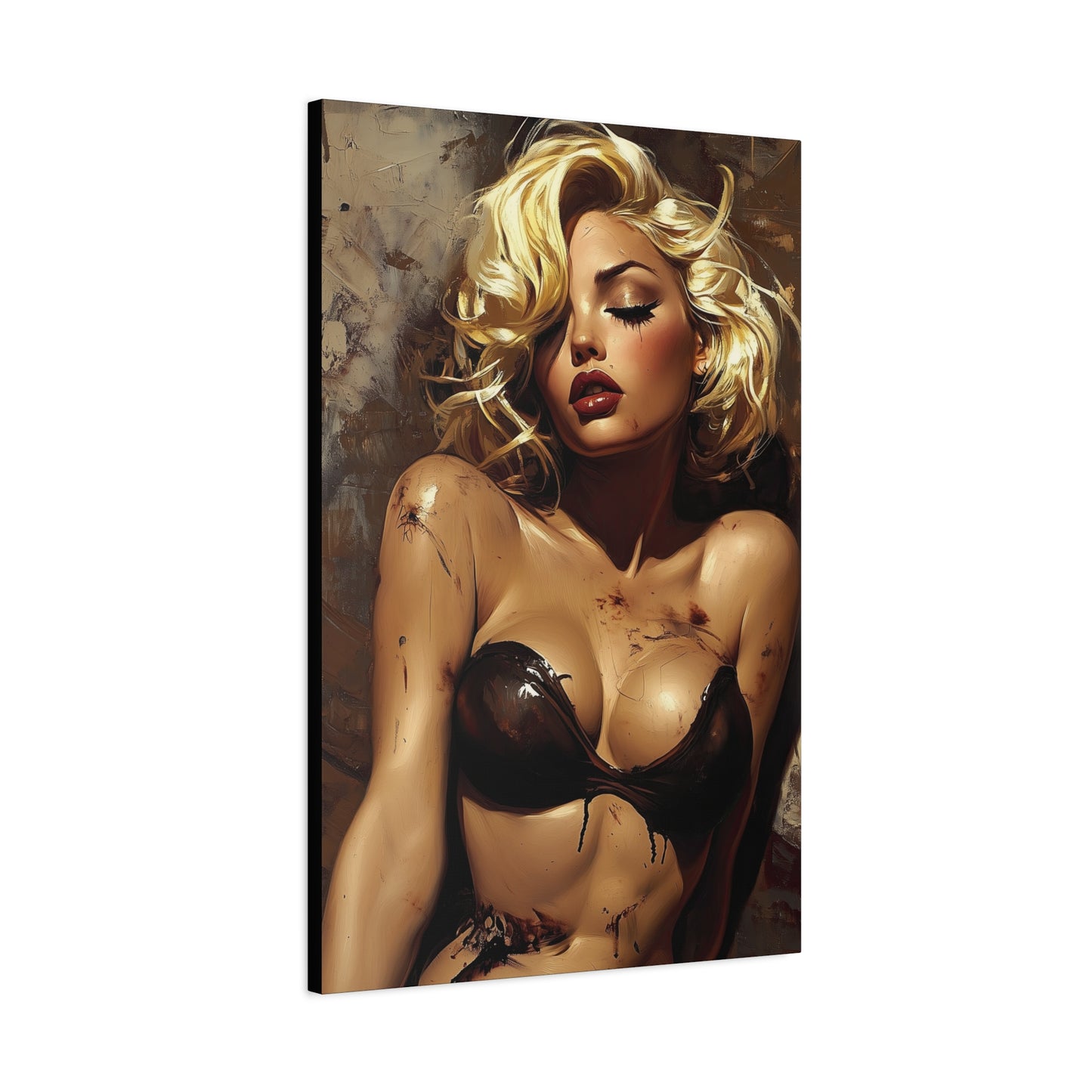 Gallery Wrapped Canvas, Guilt and Grit Adult Art Canvas, Erotic Pinup Art Canvas – Mira