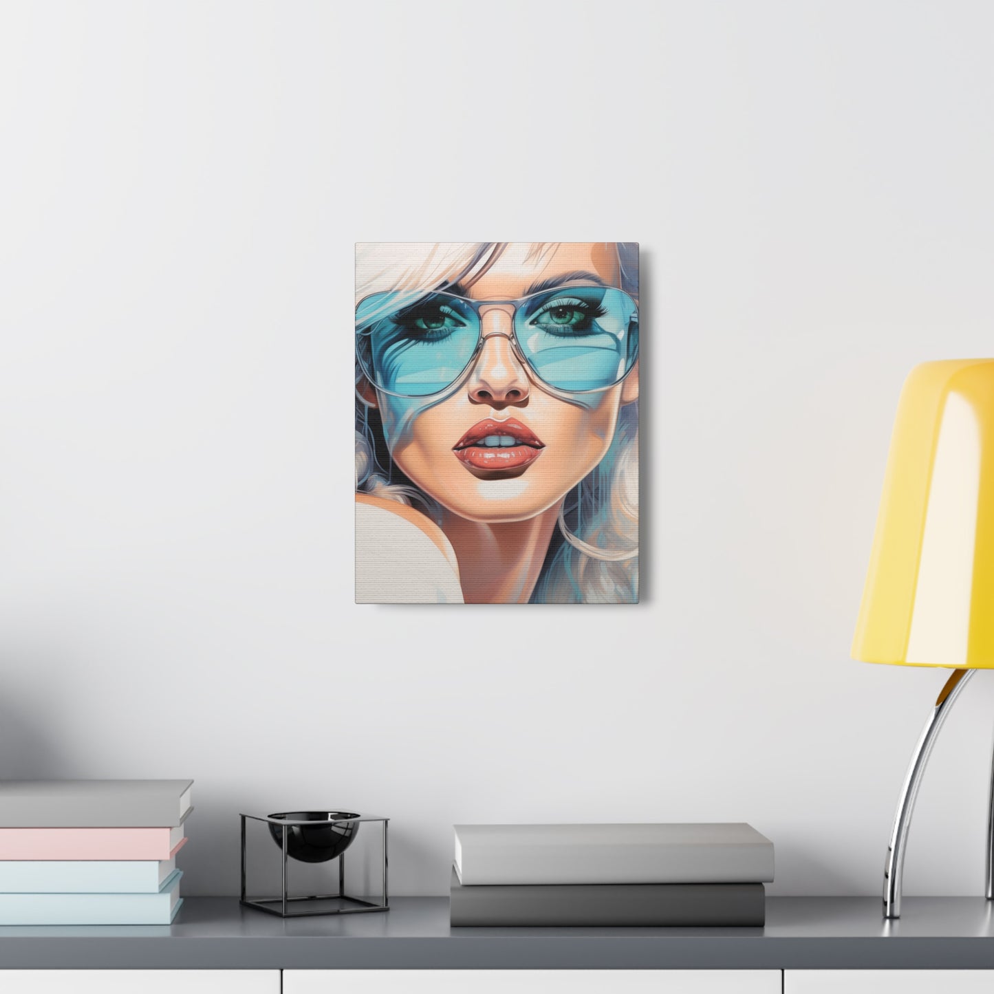 Canvas Gallery Wrapped High-Fashion Wall Art, Stylish Decor, Retro Femme Doll Pop Art – Nova