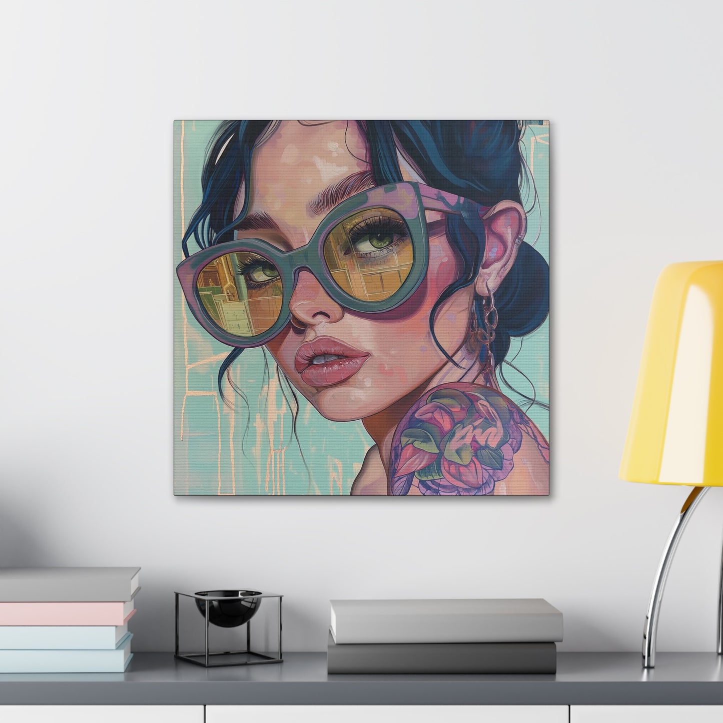 Canvas Gallery Wrap, Ladies in Lenses Wall Art, Abstract Femme Girl Art - Meg
