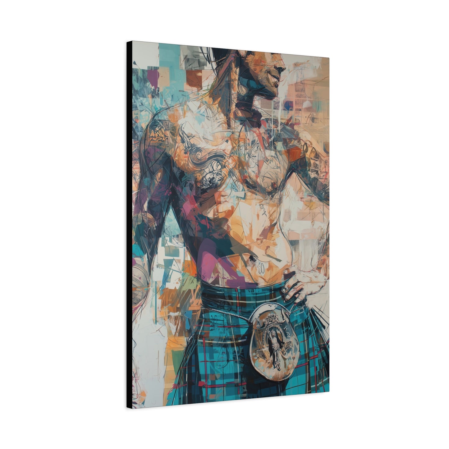Gallery Wrapped Canvas, Kilts and Carnage Art Canvas, Erotic Pinup Art Canvas – Lachlan
