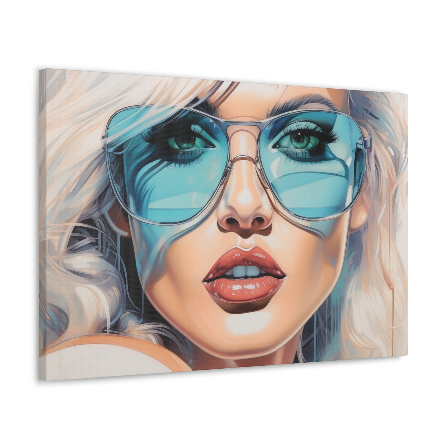 Canvas Gallery Wrapped High-Fashion Wall Art, Stylish Decor, Retro Femme Doll Pop Art – Nova