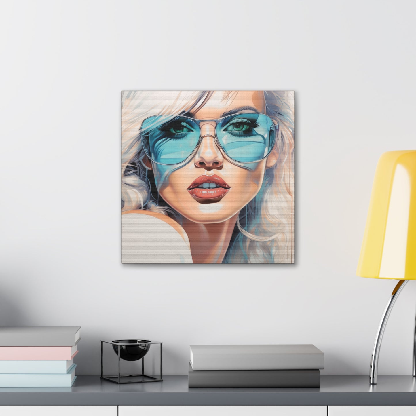 Canvas Gallery Wrapped High-Fashion Wall Art, Stylish Decor, Retro Femme Doll Pop Art – Nova