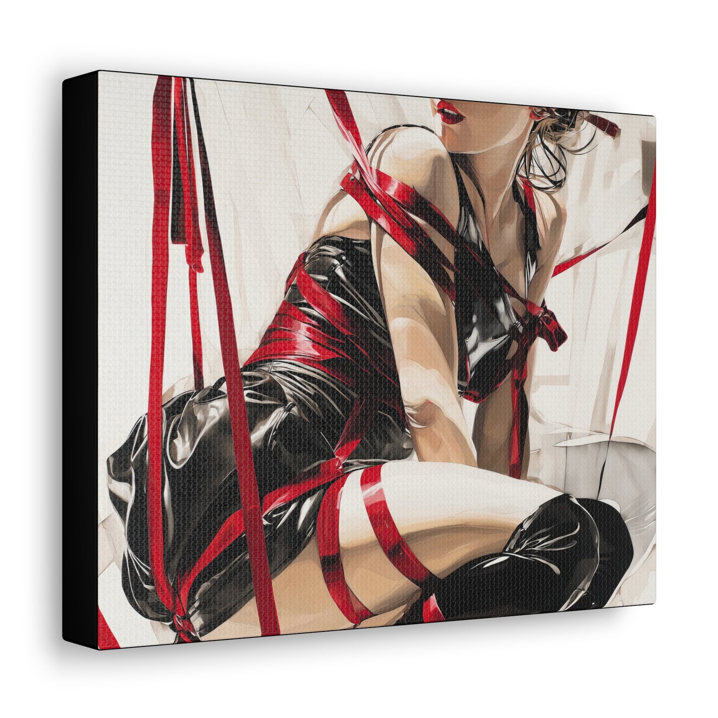 Gallery Wrapped Canvas, Ropes and Reverence Art Canvas, Erotic Shibari Art Canvas – Monica