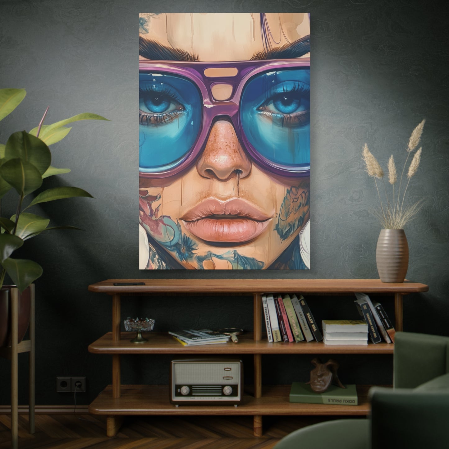 Canvas Gallery Wrap, Ladies in Lenses Wall Art, Abstract Femme Girl Art - Jane