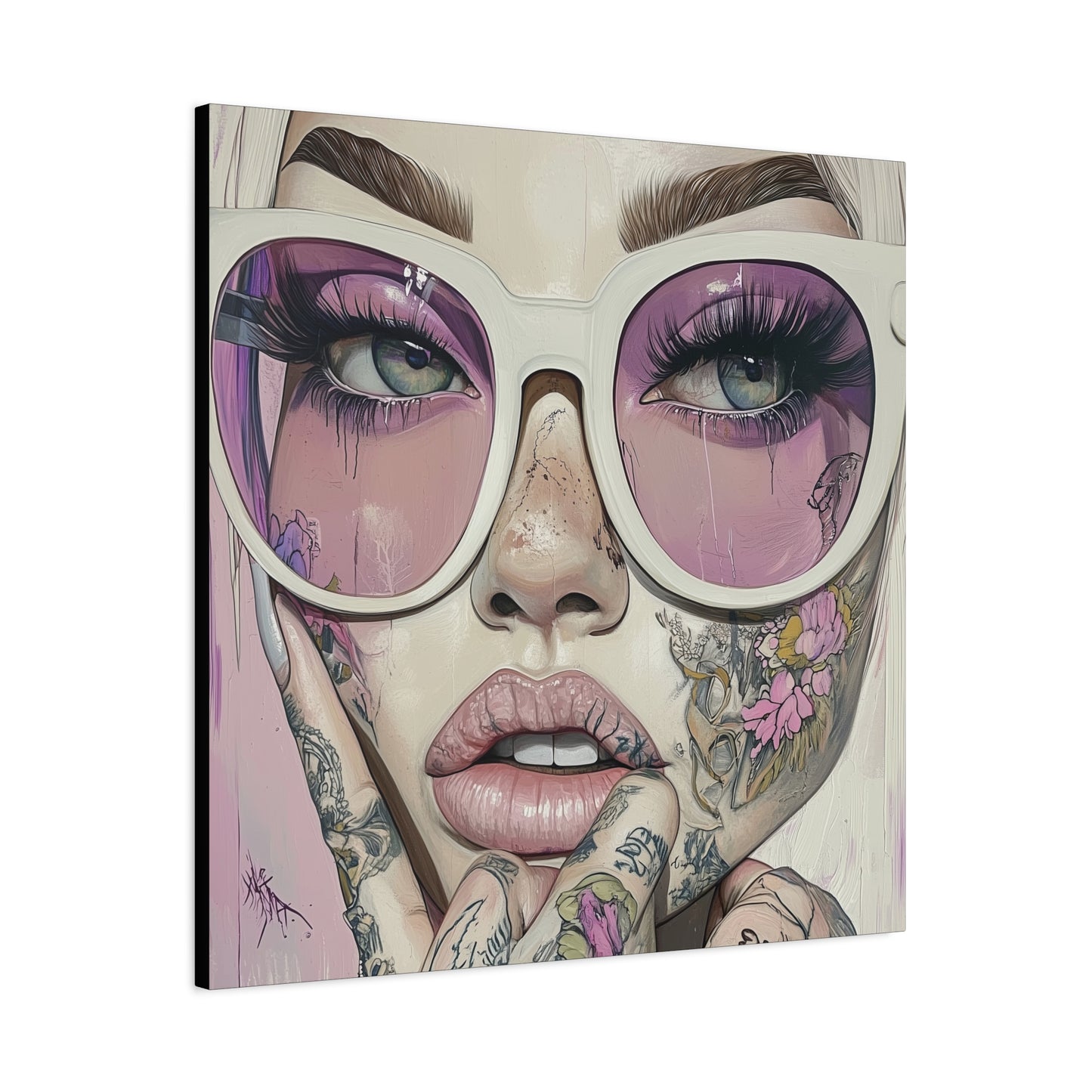 Canvas Gallery Wrap, Ladies in Lenses Wall Art, Abstract Femme Girl Art - Heather