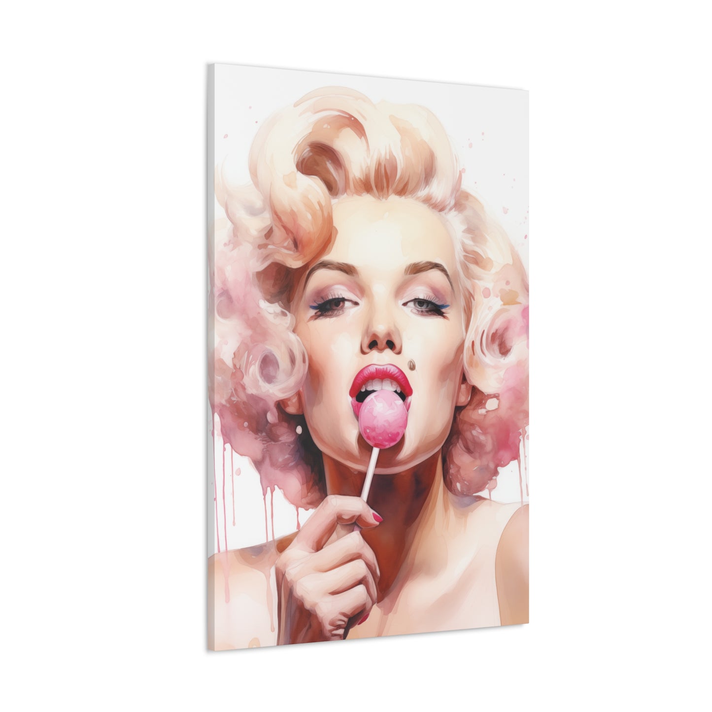Canvas Wall Art, Gallery Wrapped Pop Art, Celebrity Wall Art – Marilyn Monroe - Lollipop