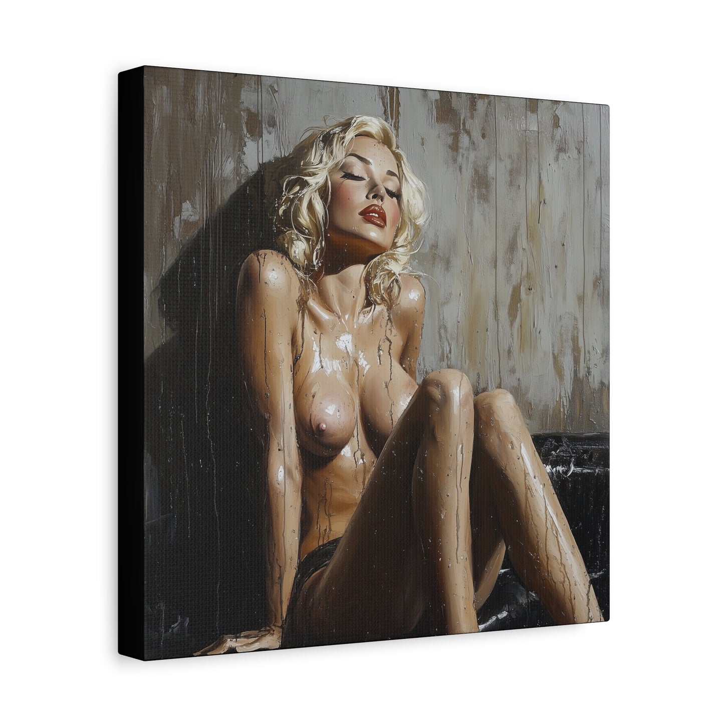 Gallery Wrapped Canvas, Guilt and Grit Adult Art Canvas, Erotic Pinup Art Canvas – Estelle