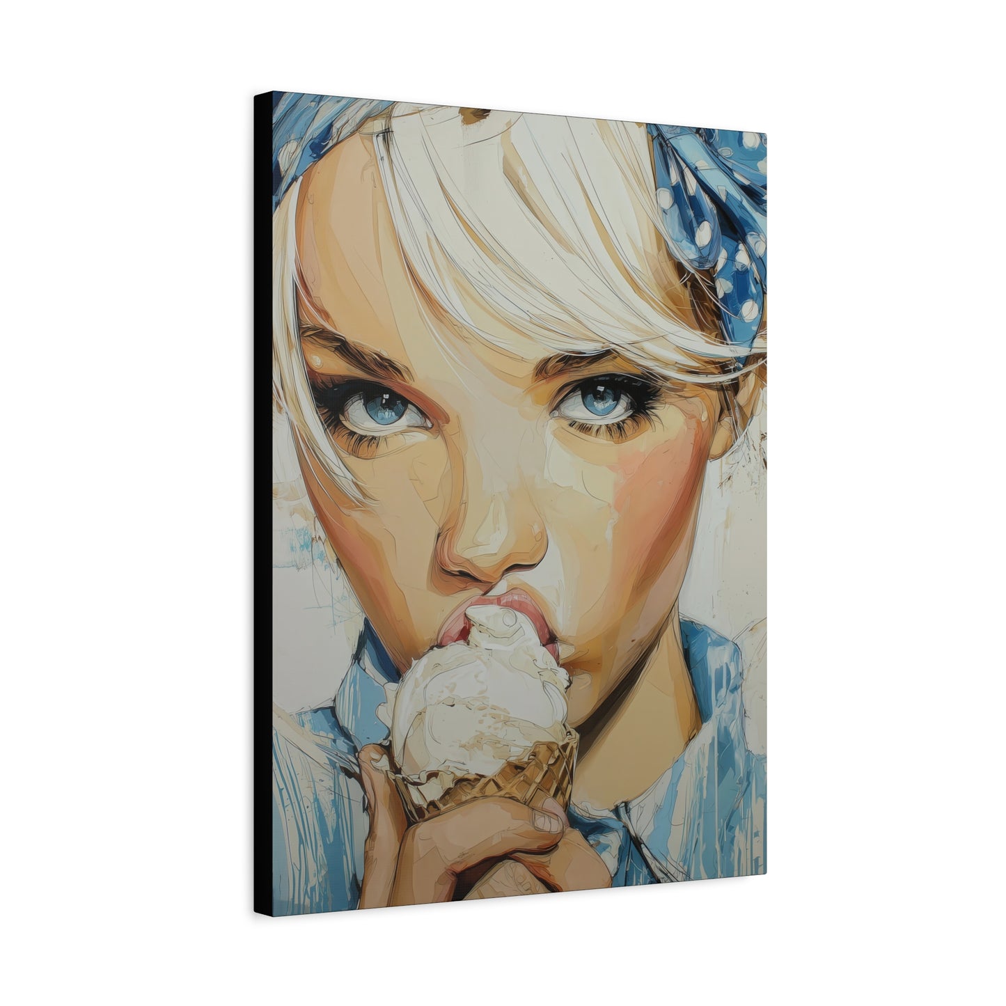 Gallery Wrapped Canvas, Sweet Summer Nostalgia, Sugar and Spice Art Canvas, Ice Cream Dreams Art – Cora