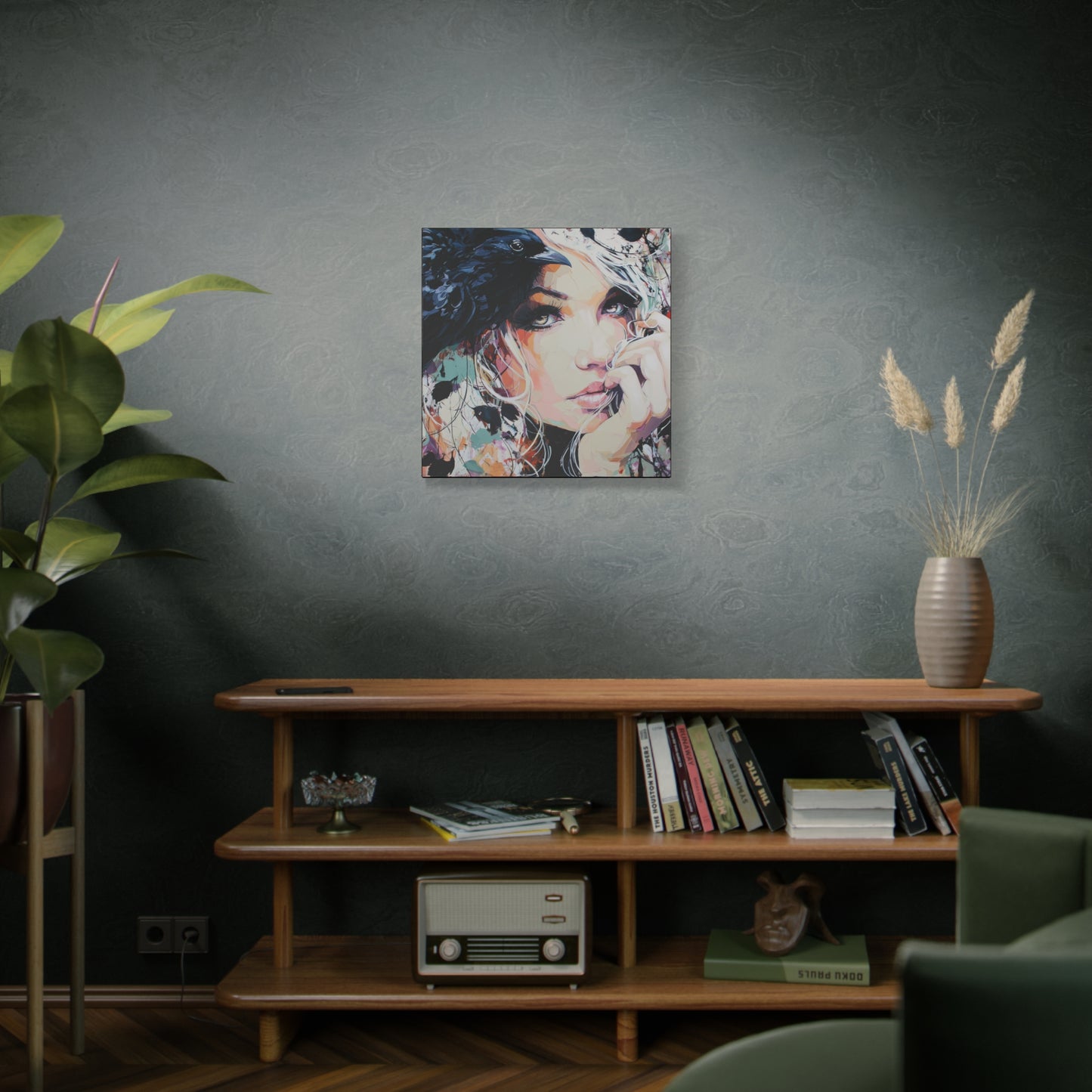 Gallery Wrapped Canvas, Myth and Bones Gothic Art Canvas, Dark Muse Canvas - Calista