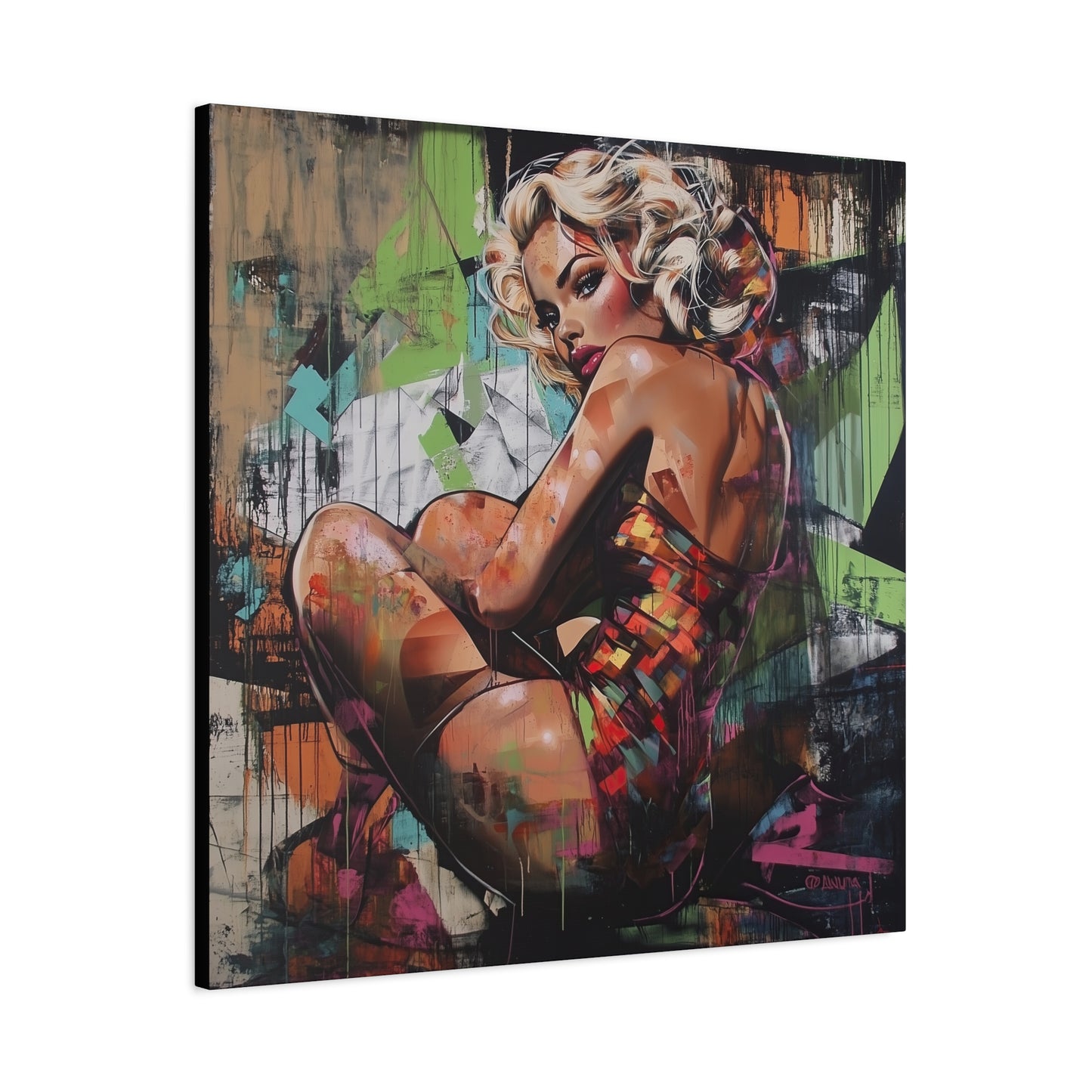 Gallery Wrapped Canvas, Guilt and Grit Adult Art Canvas, Erotic Pinup Art Canvas – Selene