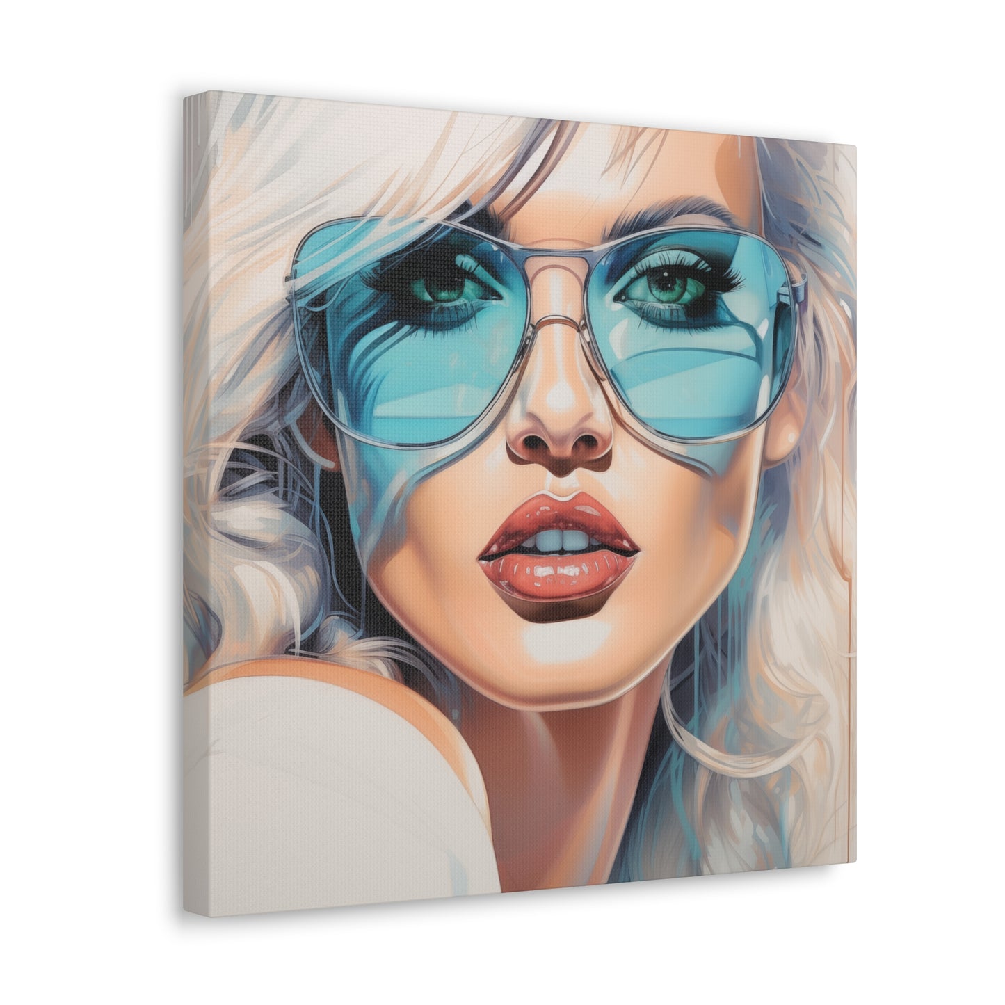 Canvas Gallery Wrapped High-Fashion Wall Art, Stylish Decor, Retro Femme Doll Pop Art – Nova