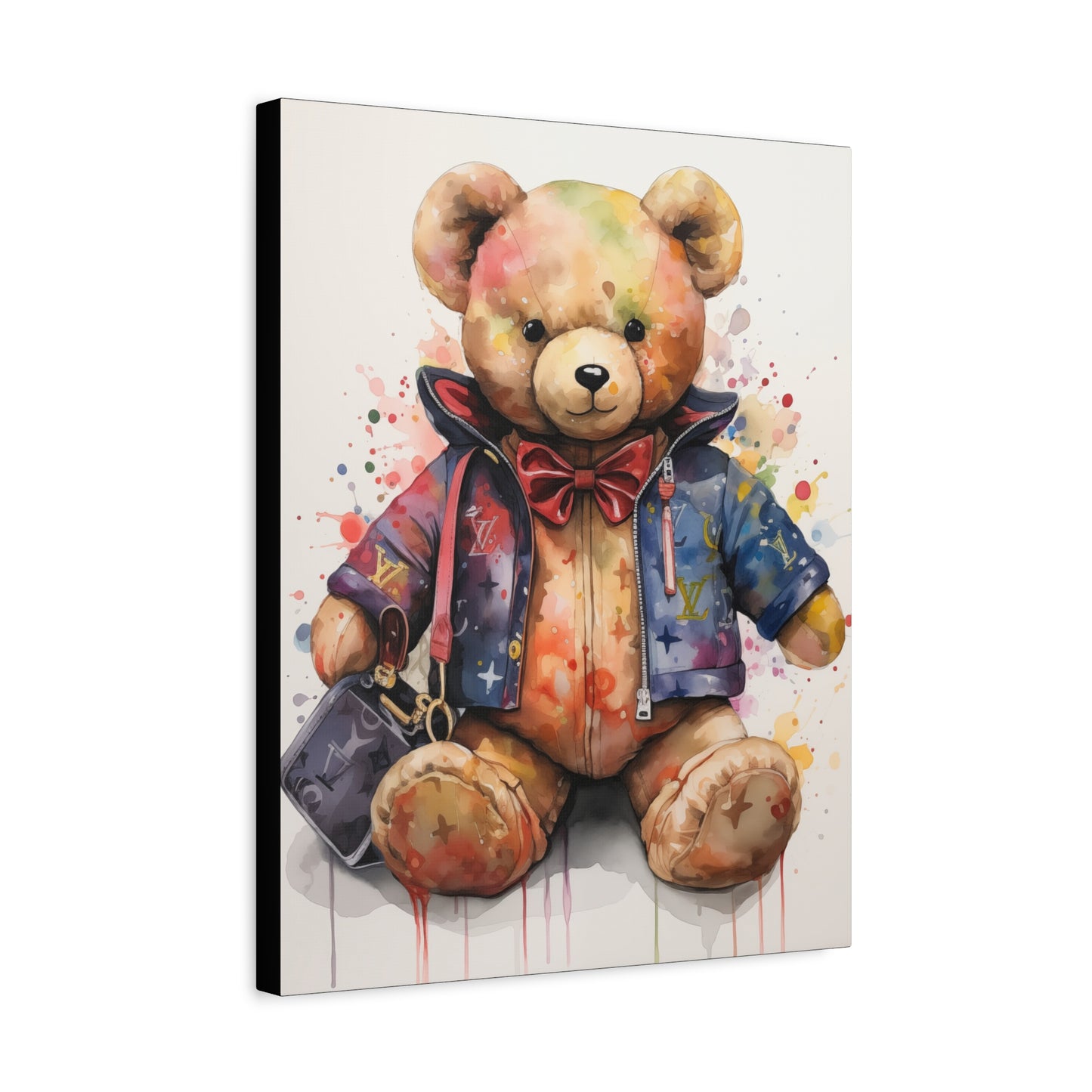 Canvas Gallery Wrap - Designer Bear Wall Art - Drip