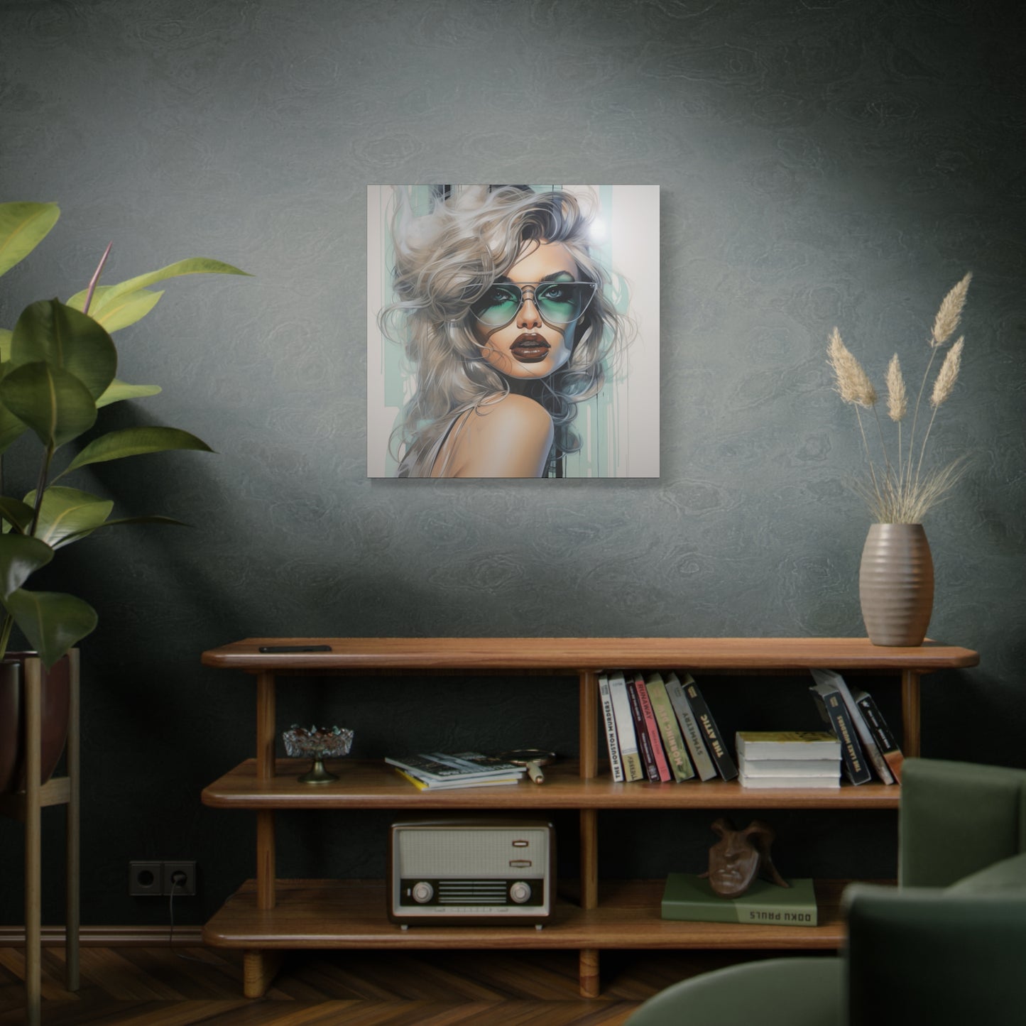 Canvas Gallery Wrapped High-Fashion Wall Art, Stylish Decor, Retro Femme Doll Pop Art – Natasha
