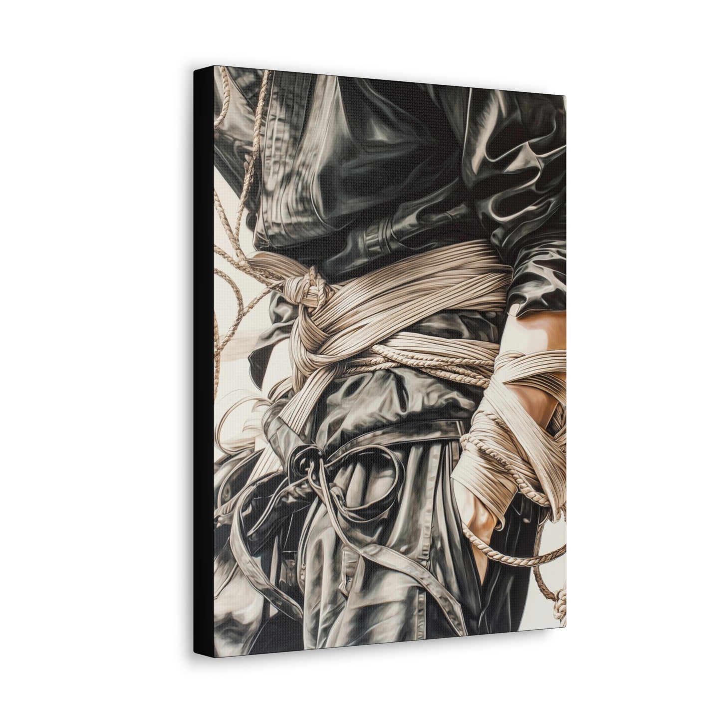 Gallery Wrapped Canvas, Ropes and Reverence Art Canvas, Erotic Shibari Art Canvas – Henri