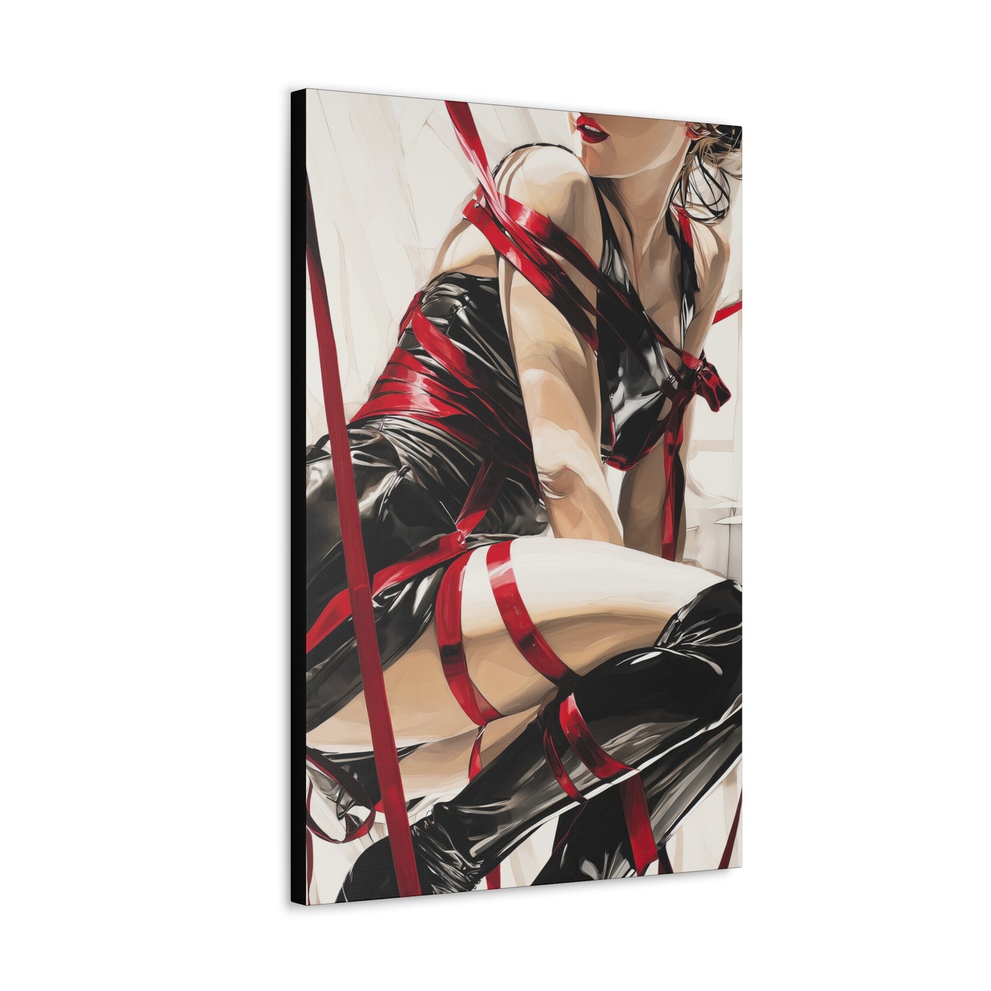 Gallery Wrapped Canvas, Ropes and Reverence Art Canvas, Erotic Shibari Art Canvas – Monica