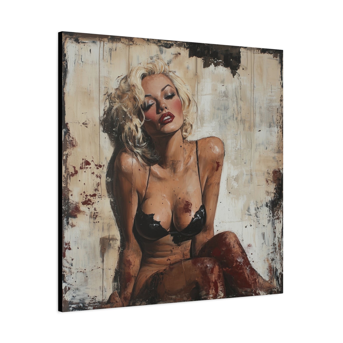 Gallery Wrapped Canvas, Guilt and Grit Adult Art Canvas, Erotic Pinup Art Canvas – Zadie