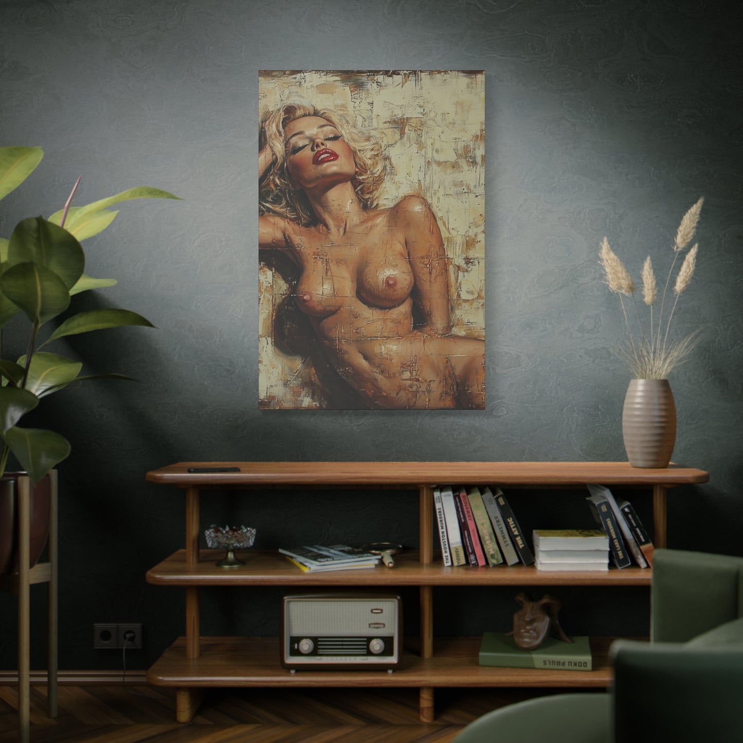 Gallery Wrapped Canvas, Guilt and Grit Adult Art Canvas, Erotic Pinup Art Canvas – Amelie