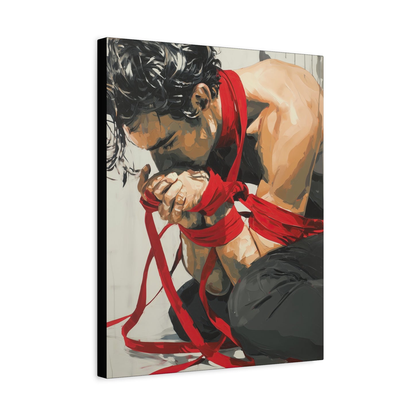 Gallery Wrapped Canvas, Ropes and Reverence Art Canvas, Erotic Shibari Art Canvas – Theo