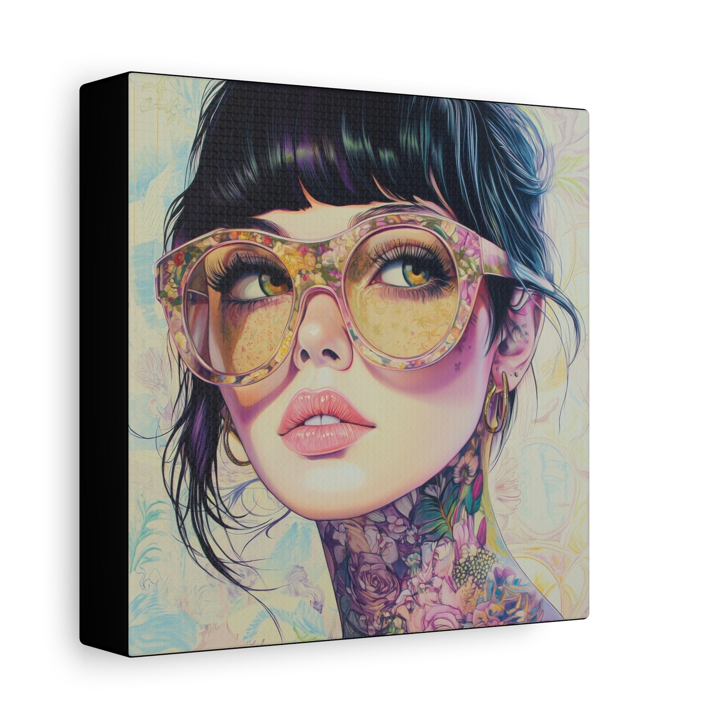 Canvas Gallery Wrap, Ladies in Lenses Wall Art, Abstract Femme Girl Art - Lucy