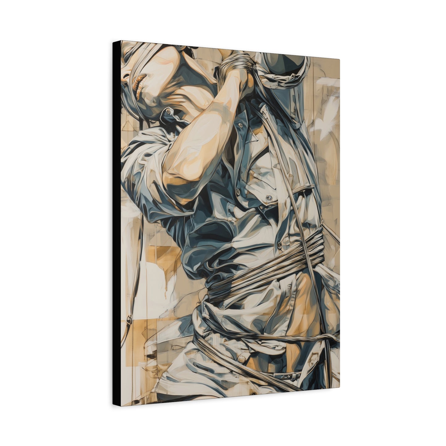 Gallery Wrapped Canvas, Ropes and Reverence Art Canvas, Erotic Shibari Art Canvas – Kai