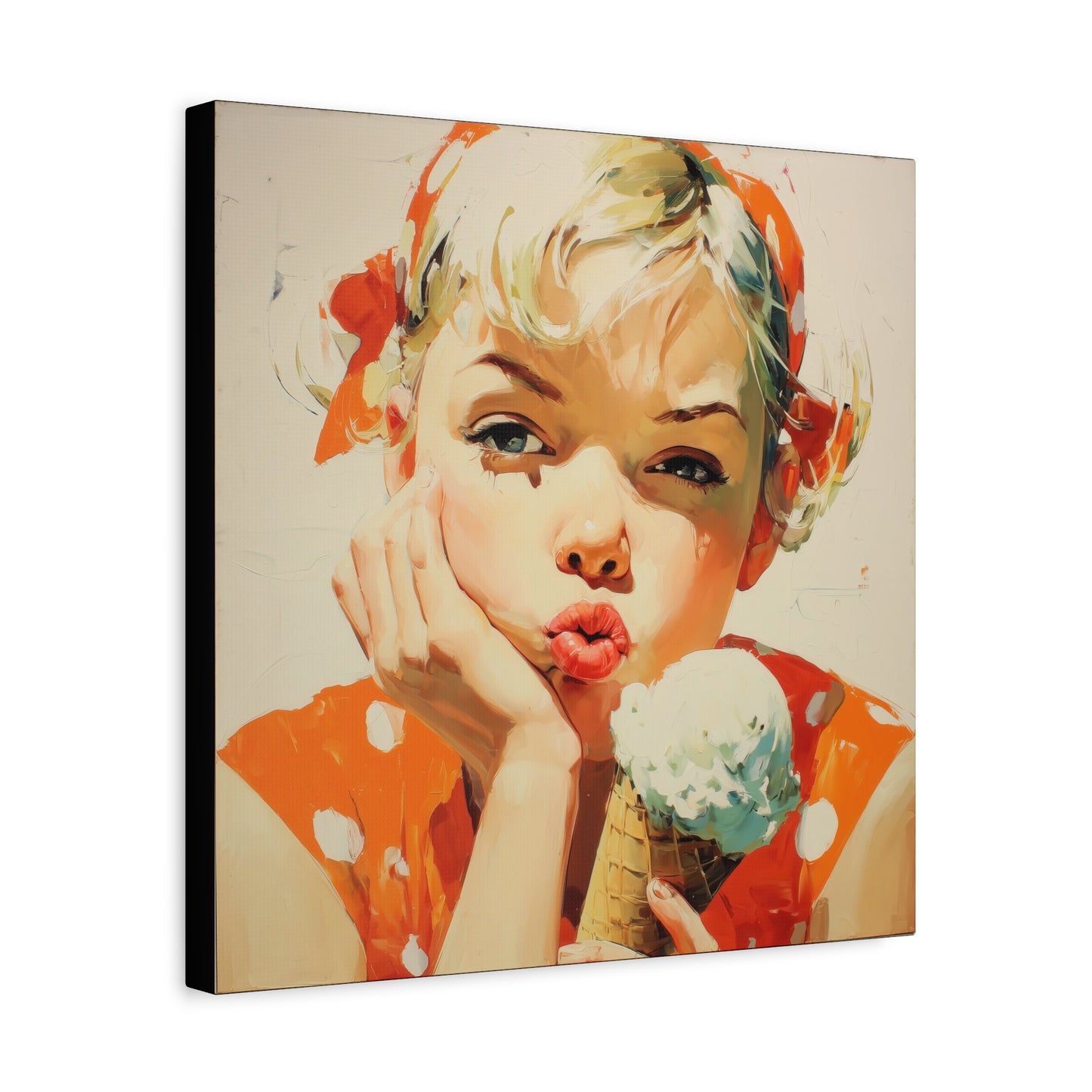 Gallery Wrapped Canvas, Sweet Summer Nostalgia, Sugar and Spice Art Canvas, Ice Cream Dreams Art – June