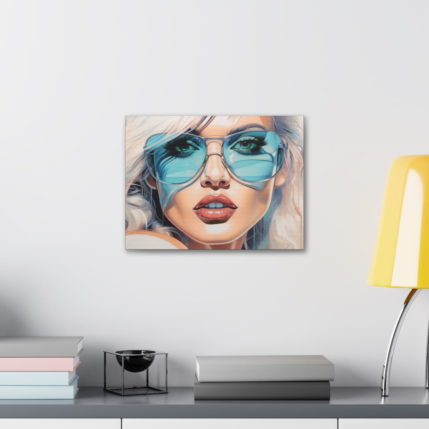 Canvas Gallery Wrapped High-Fashion Wall Art, Stylish Decor, Retro Femme Doll Pop Art – Nova