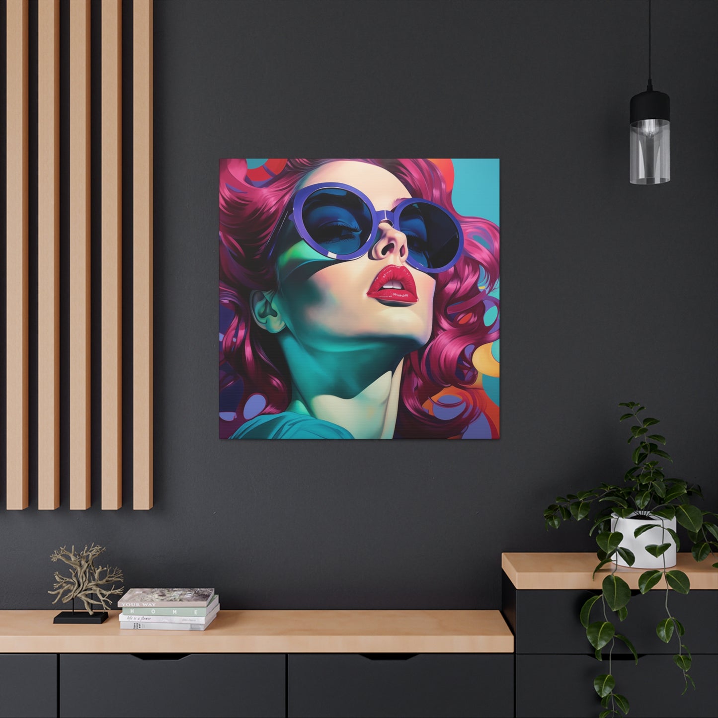 Canvas Gallery Wrapped High-Fashion Wall Art, Stylish Decor, Retro Femme Doll Pop Art – Electra
