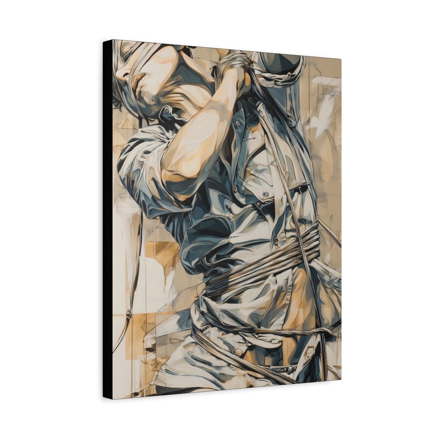 Gallery Wrapped Canvas, Ropes and Reverence Art Canvas, Erotic Shibari Art Canvas – Kai