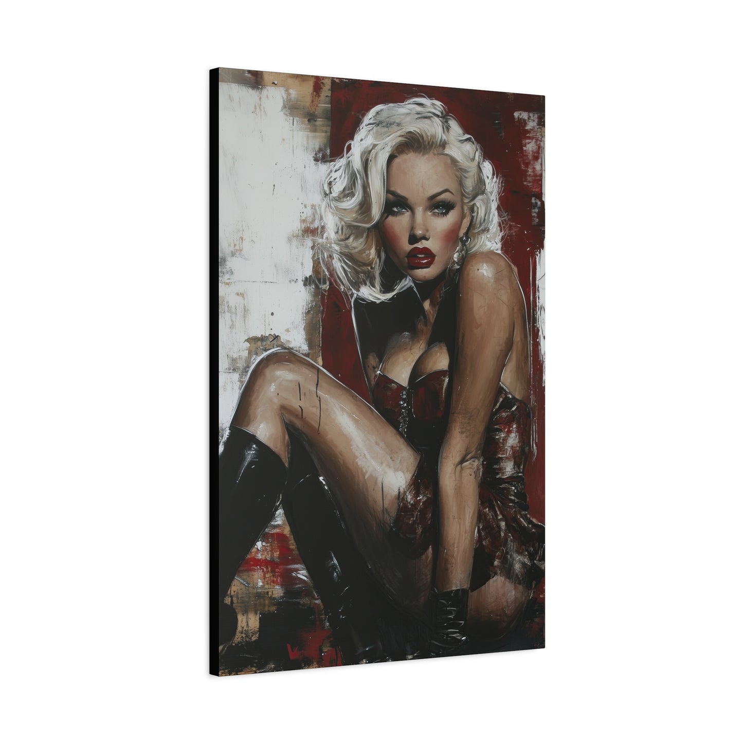Gallery Wrapped Canvas, Guilt and Grit Adult Art Canvas, Erotic Pinup Art Canvas – Valentina