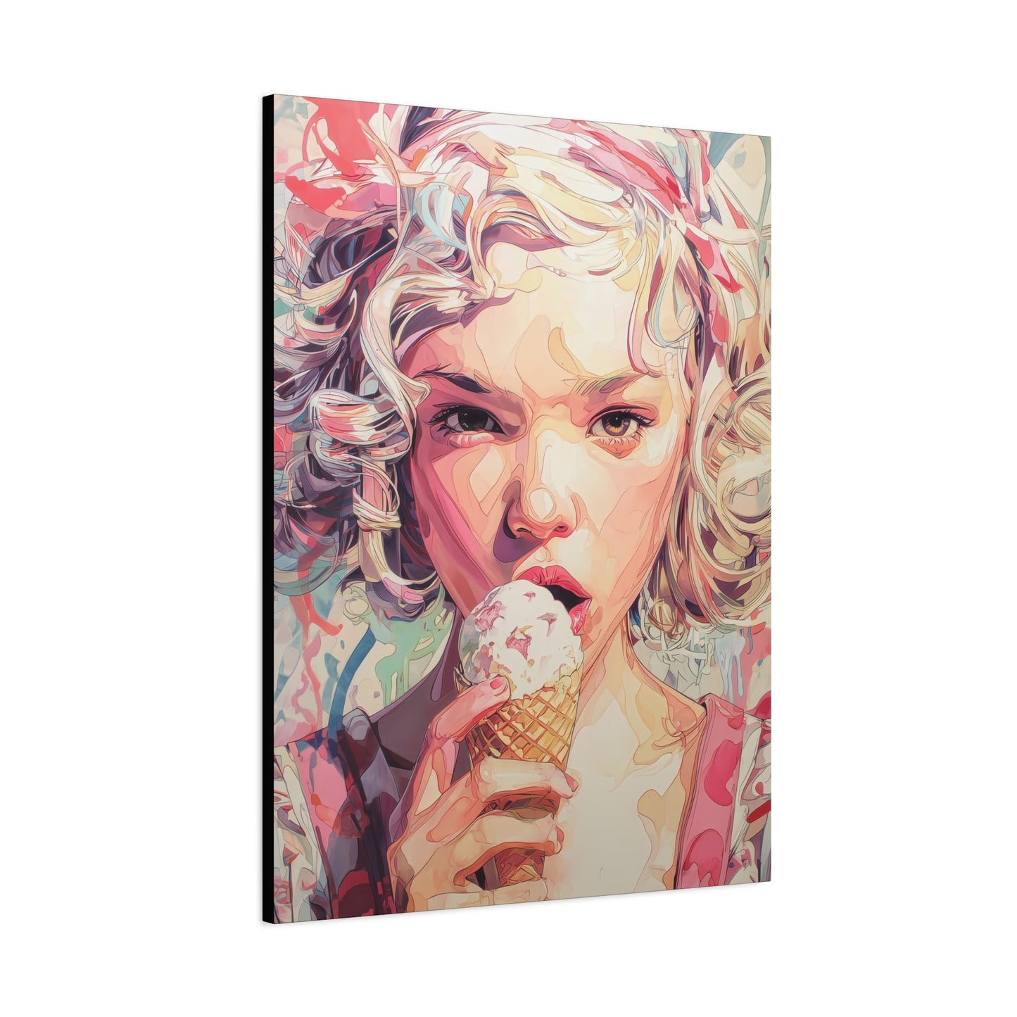 Gallery Wrapped Canvas, Sweet Summer Nostalgia, Sugar and Spice Art Canvas, Ice Cream Dreams Art – Rosie