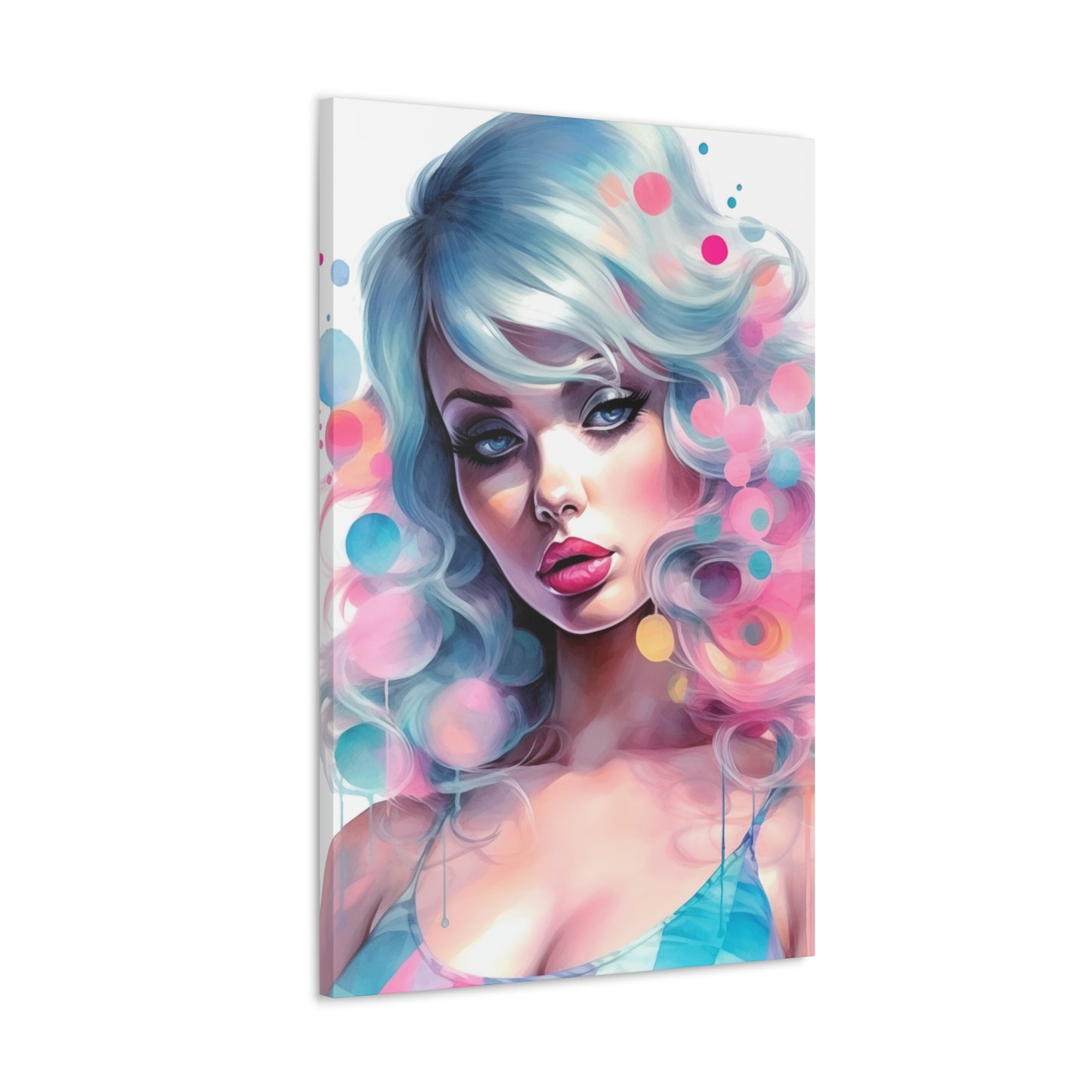 Canvas Gallery Wrapped High-Fashion Wall Art, Stylish Decor, Retro Femme Doll Pop Art – Sylvie