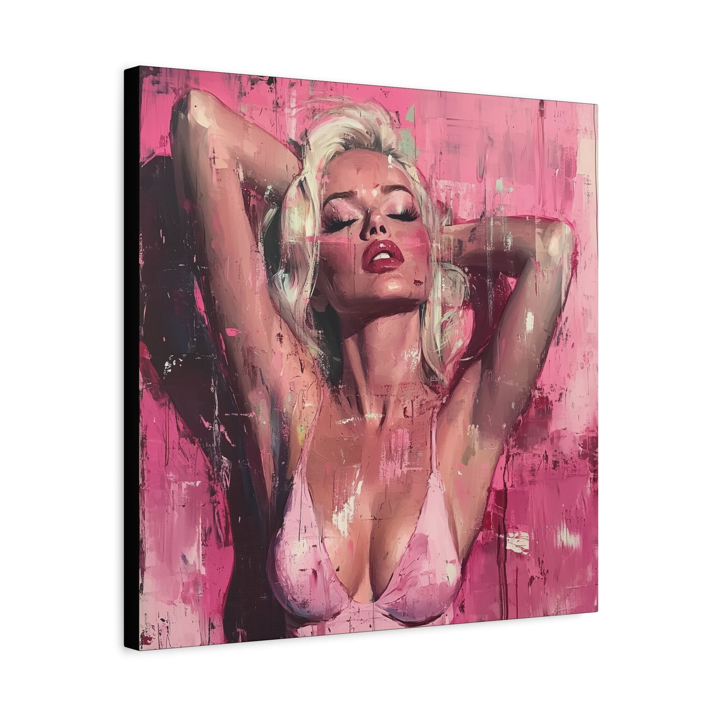 Gallery Wrapped Canvas, Guilt and Grit Adult Art Canvas, Erotic Pinup Art Canvas – Roxie